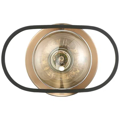 Nuvo Lighting Chassis; 1 Light; Wall Sconce; Copper Brushed Brass Finish W/ Matte Black