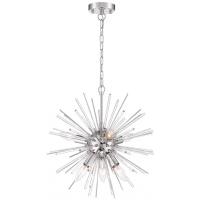 Nuvo Lighting Cirrus; 8 Light; Chandelier; Polished Nickel Finish With Glass Rods