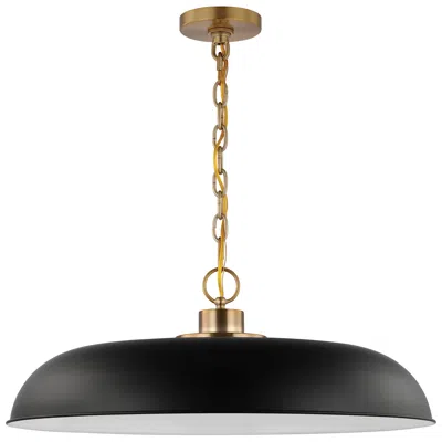 Nuvo Lighting Colony; 1 Light; Large Pendant; Matte Black With Burnished Brass
