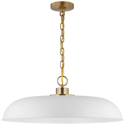 Nuvo Lighting Colony; 1 Light; Large Pendant; Matte White With Burnished Brass