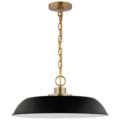 Nuvo Lighting Colony; 1 Light; Medium Pendant; Matte Black With Burnished Brass