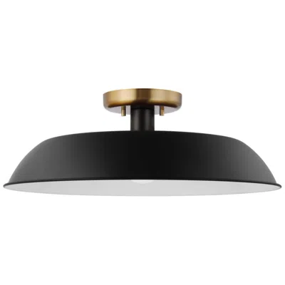 Nuvo Lighting Colony 1 Light Medium Semi-flush Mount Fixture Matte Black