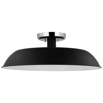 Nuvo Lighting Colony; 1 Light; Medium Semi-flush Mount Fixture; Matte Black