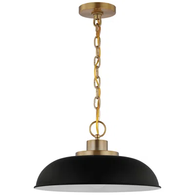 Nuvo Lighting Colony; 1 Light; Small Pendant; Matte Black With Burnished Brass