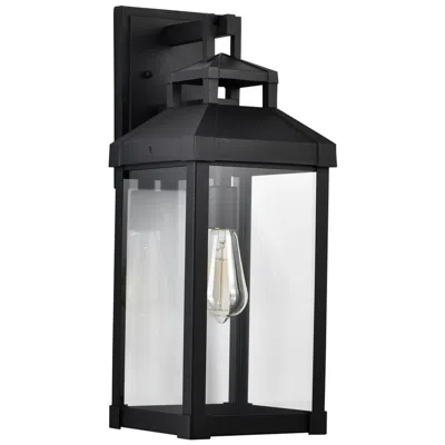 Nuvo Lighting Corning; 1 Light Large Wall Lantern; Matte Black With Clear Glass