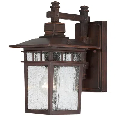 Nuvo Lighting Cove Neck 11 3/4" High Seeded Glass Outdoor Wall Lantern In Brown