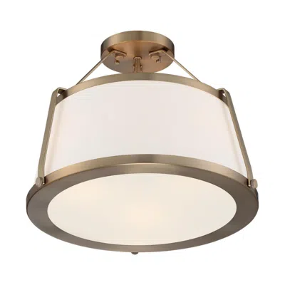 Nuvo Lighting Cutty; 3 Light; Semi-flush Fixture; Burnished Brass Finish