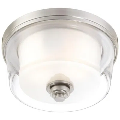 Nuvo Lighting Decker; 2 Light; Medium Flush Fixture With Clear And Frosted Glass