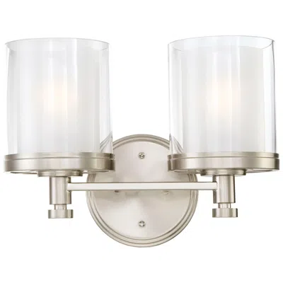 Nuvo Lighting Decker; 2 Light; Vanity Fixture With Clear And Frosted Glass