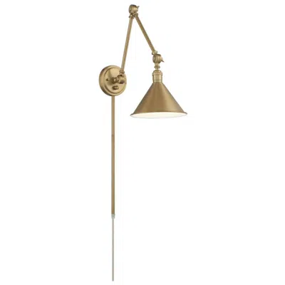 Nuvo Lighting Delancey Swing Arm Lamp; Burnished Brass With Switch