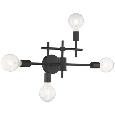 Nuvo Lighting Delphi 22 1/2" Wide Black 4-light Vanity Bath Light
