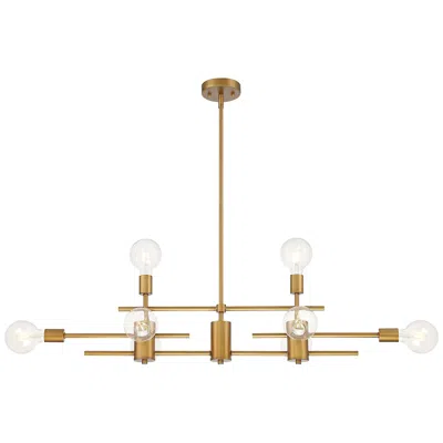 Nuvo Lighting Delphi; 8 Light; Island Pendant Fixture; Aged Gold Finish