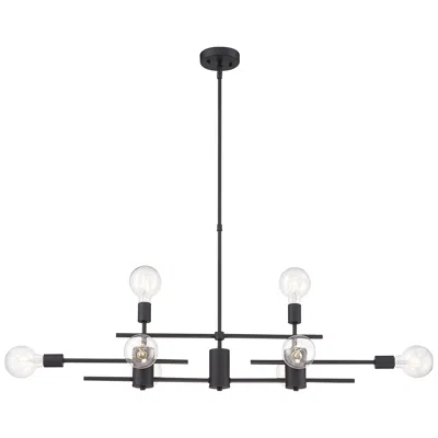 Nuvo Lighting Delphi; 8 Light; Island Pendant Fixture; Black Finish