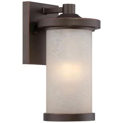 Nuvo Lighting Diego Led Small Wall Lantern With Satin Amber Glass - Mahogany Bronze