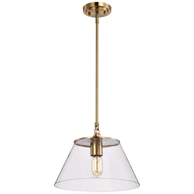 Nuvo Lighting Dover; 1 Light; Medium Pendant; Vintage Brass With Clear Glass