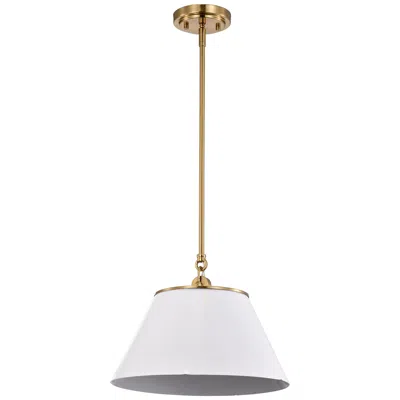 Nuvo Lighting Dover 13 3/4" Wide Vintage Brass And White Pendant Light