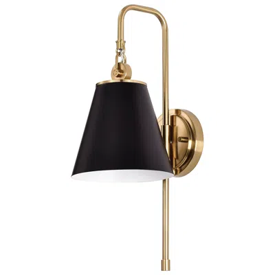 Nuvo Lighting Dover 19" High Vintage Brass Matte Black Wall Sconce