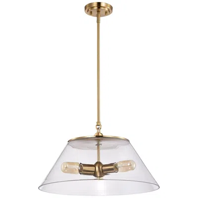 Nuvo Lighting Dover; 3 Light; Large Pendant; Vintage Brass With Clear Glass