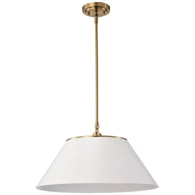 Nuvo Lighting Dover; 3 Light; Large Pendant; White With Vintage Brass