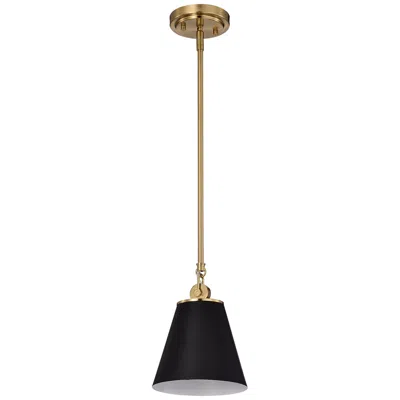 Nuvo Lighting Dover 7" Wide Vintage Brass And Black Mini Pendant