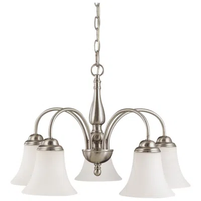 Nuvo Lighting Dupont; 5 Light; 21 In.; Chandelier With Satin White Glass