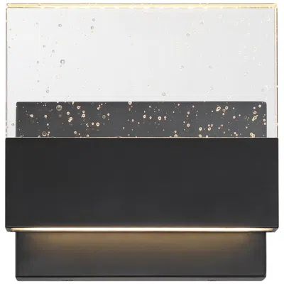 Nuvo Lighting Ellusion; Led Medium Wall Sconce; 15w; Matte Black Finish With Seeded Glass