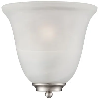 Nuvo Lighting Empire; 1 Light; Wall Sconce; Brushed Nickel With Alabaster Glass
