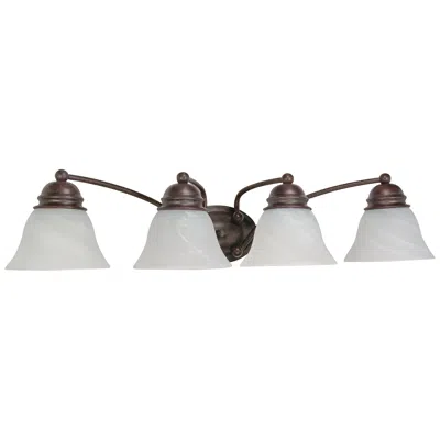 Nuvo Lighting Empire; 4 Light; 29 In.; Vanity With Alabaster Glass Bell Shades