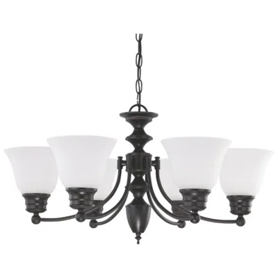 Nuvo Lighting Empire; 6 Light; 26 In.; Chandelier With Frosted White Glass