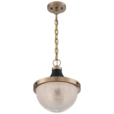 Nuvo Lighting Faro 10" Wide Burnished Brass And Black Pendant Light