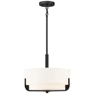 Nuvo Lighting Frankie; 3 Light; 14 In.; Pendant; Aged Bronze Finish With White Glass