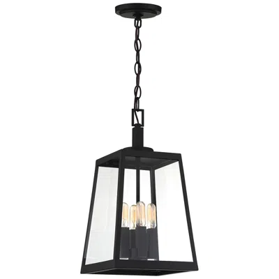 Nuvo Lighting Halifax; 4 Light; Hanging Lantern; Matte Black Finish With Clear Glass