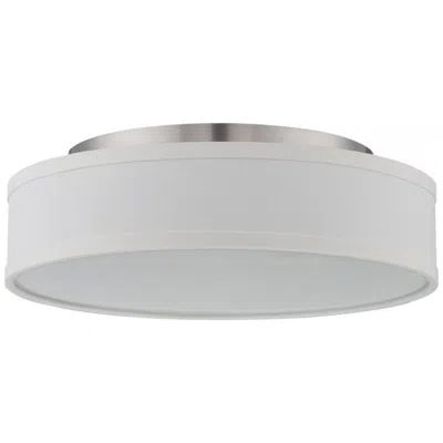 Nuvo Lighting Heather; Led Flush Fixture With White Linen Shade