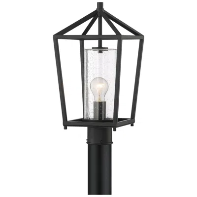 Nuvo Lighting Hopewell; 1 Light; Post Lantern; Matte Black Finish With Clear Seeded Glass
