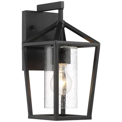 Nuvo Lighting Hopewell; 1 Light; Small Lantern; Matte Black Finish W Clear Seeded Glass