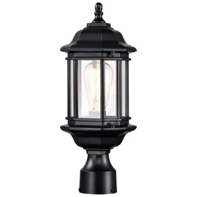 Nuvo Lighting Hopkins Outdoor Small Post Lantern; 1 Light; Matte Black Finish