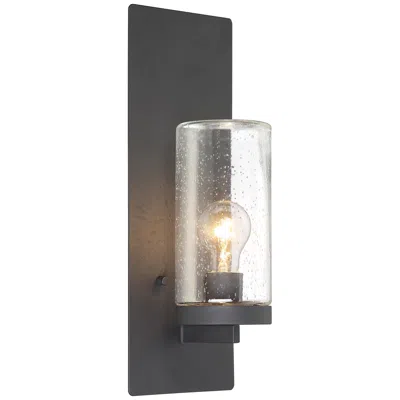 Nuvo Lighting Indie; 1 Light; Wall Sconce; Textured Black Finish W/ Clear Seeded Glass