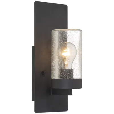 Nuvo Lighting Indie; 1 Light; Wall Sconce; Textured Black Finish W/ Clear Seeded Glass