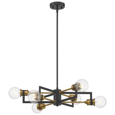 Nuvo Lighting Intention 23 1/2" Wide Black And Brass Modern Pendant Chandelier Light