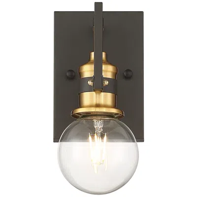 Nuvo Lighting Intention 6 1/2" High Warm Brass And Black Wall Sconce
