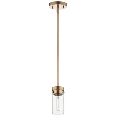 Nuvo Lighting Intersection; 1 Light; Mini Pendant; Burnished Brass With Clear Glass