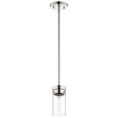 Nuvo Lighting Intersection; 1 Light; Mini Pendant; Polished Nickel With Clear Glass