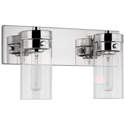 Nuvo Lighting Intersection; 2 Light; Vanity; Polished Nickel With Clear Glass