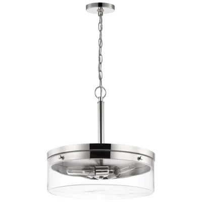 Nuvo Lighting Intersection; 3 Light; Pendant; Polished Nickel With Clear Glass