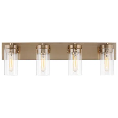 Nuvo Lighting Intersection; 4 Light; Vanity; Burnished Brass With Clear Glass