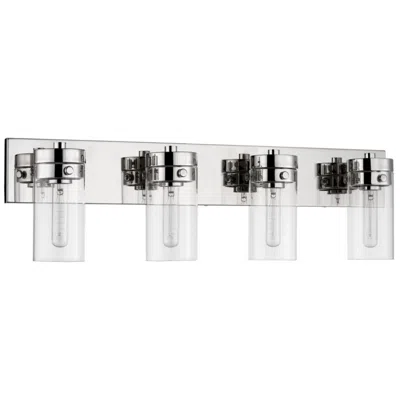 Nuvo Lighting Intersection; 4 Light; Vanity; Polished Nickel With Clear Glass