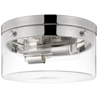 Nuvo Lighting Intersection; Medium Flush Mount Fixture; Polished Nickel With Clear Glass