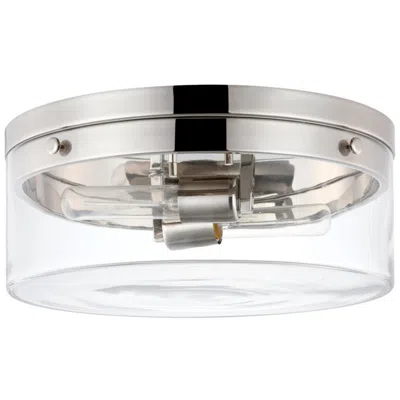 Nuvo Lighting Intersection; Small Flush Mount Fixture; Polished Nickel With Clear Glass