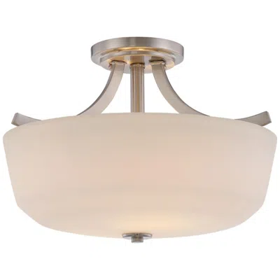 Nuvo Lighting Laguna; 2 Light; Semi-flush With White Glass