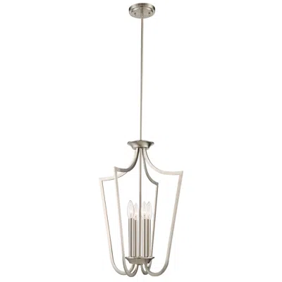 Nuvo Lighting Laguna 4 Light; Caged Pendant; Brushed Nickel